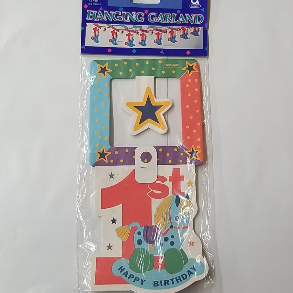 🎁3/ $10🎁 Happy 1st Birthday Hanging Garland Decoration